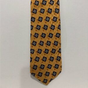 Sophisticated Foulard Gold and Blue Geometric Men's Tie